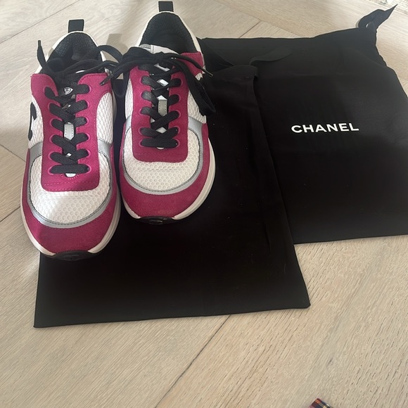 Maroon Chanel Sneakers - like new - Picture 2 of 5